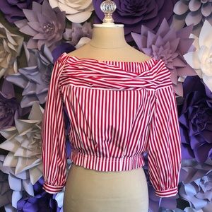 Stripped off the shoulder top